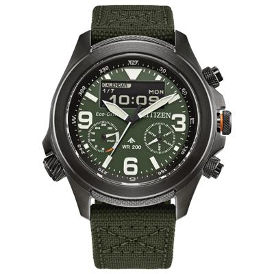 Men's Promaster Land U822 Watch in Green Nylon and Stainless Steel, 44MM