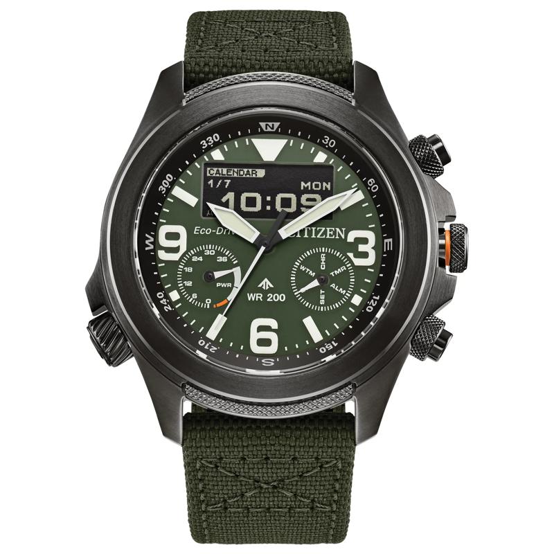 Men&#39;s Promaster Land U822 Watch in Green Nylon and Stainless Steel, 44MM – Image 1 of 4