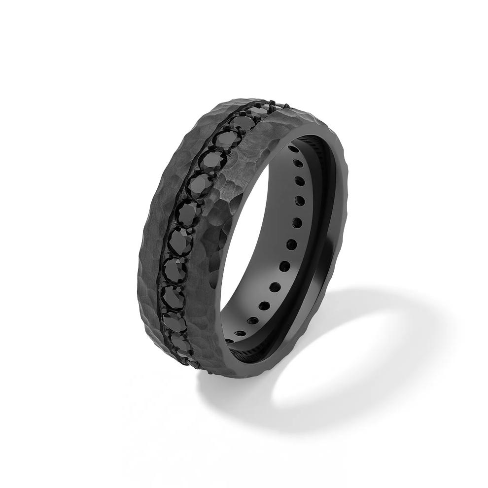 Black Diamond Domed Band in  Zirconium, 8mm (1 3/8 ct. tw.) – Image 4 of 4