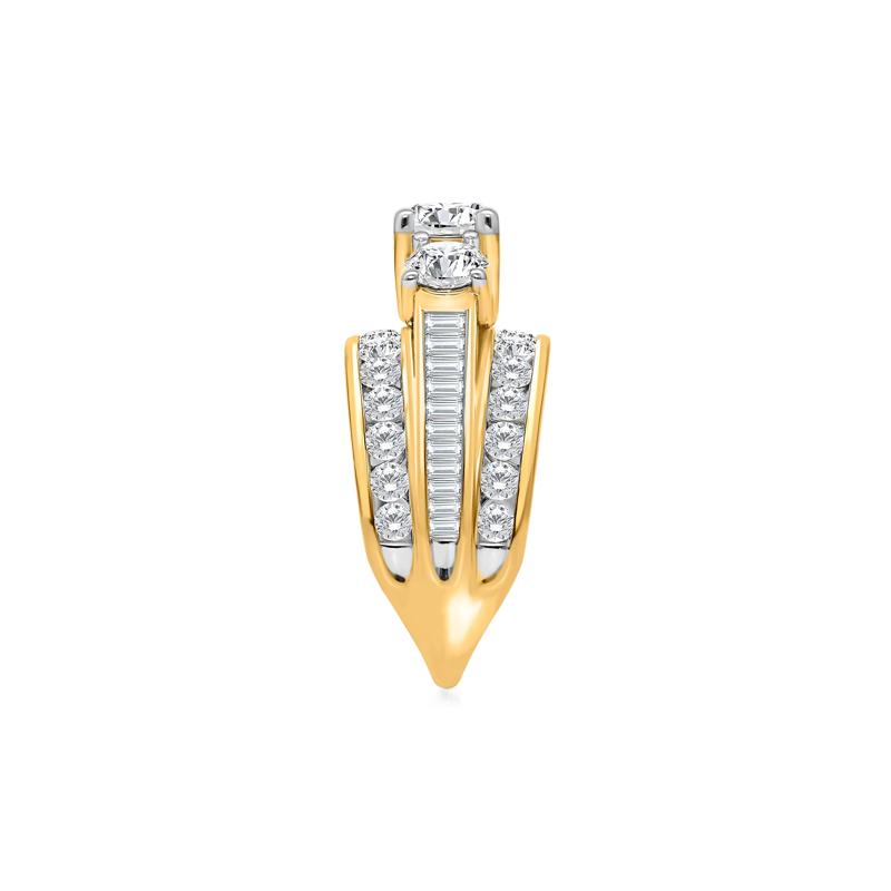 Lab Grown Diamond Three-Stone Multi-Row Band in 10K Yellow Gold &#40;4 ct. tw.&#41; – Image 3 of 3