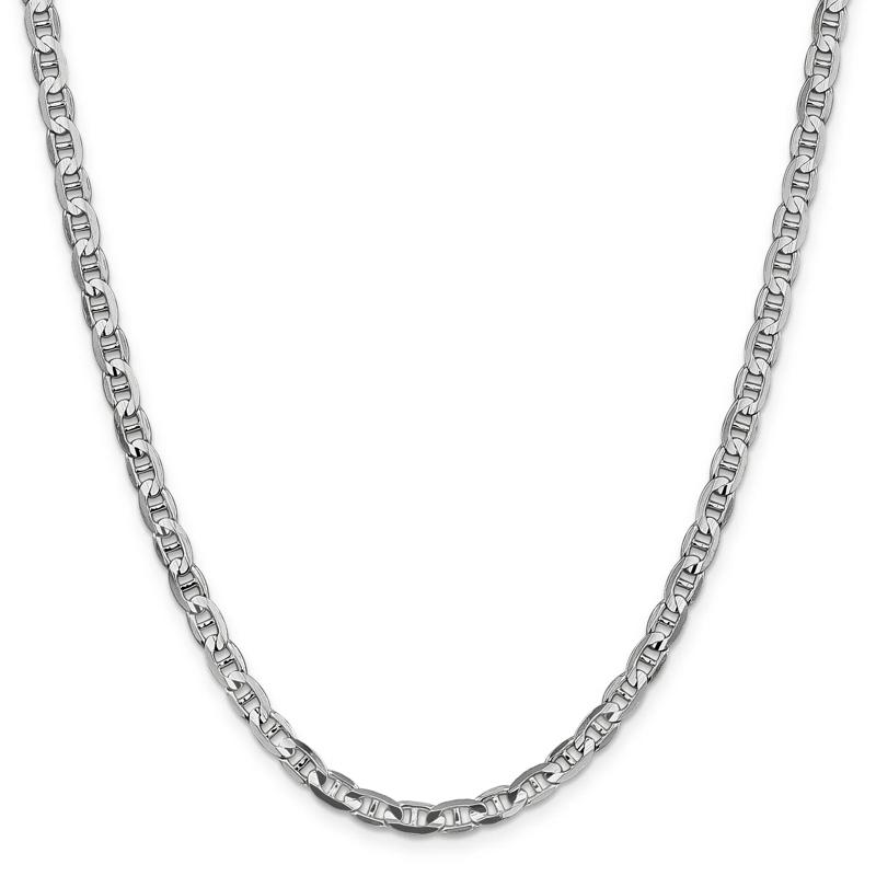 Solid Marine Link Chain in 14K White Gold, 4.5MM, 24&rdquo; – Image 1 of 4