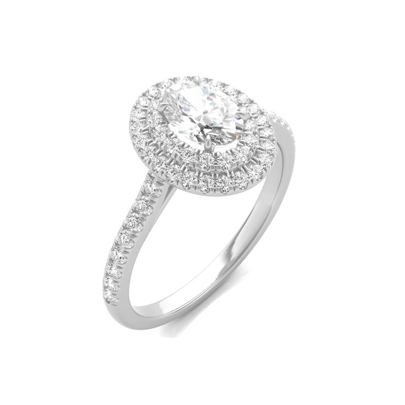 Diamond Halo Engagement Ring Set in 14K White Gold &#40;1 1/2 ct. tw.&#41; – Image 5 of 6