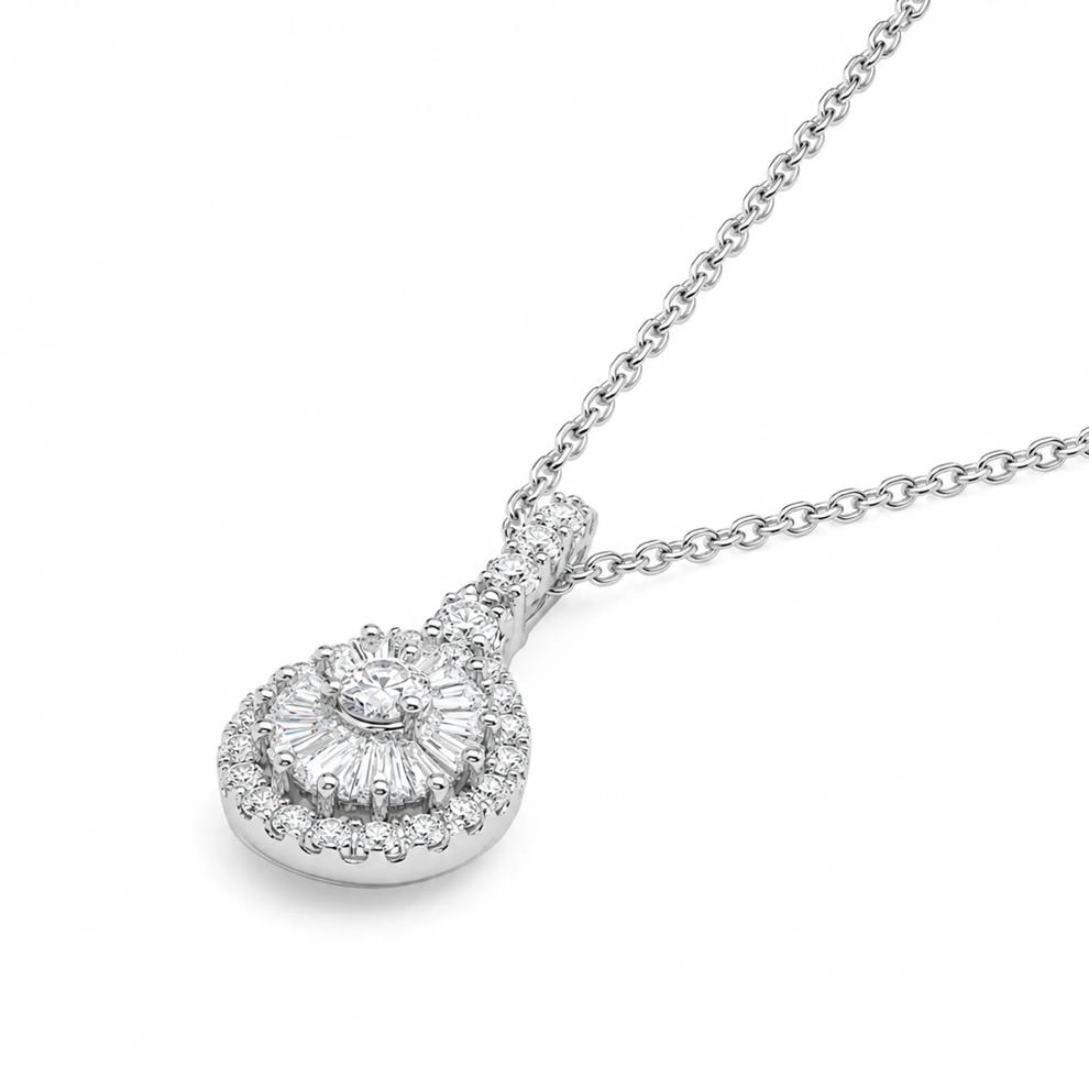 Pear-Shaped Diamond Cluster Pendant in 10K White Gold (1/4 ct. tw.) – Image 4 of 4