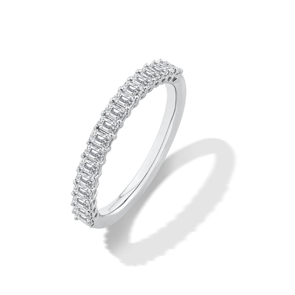 Lab Grown Diamond Square Emerald-Cut Band in 10K White Gold (3/4 ct. tw.) – Image 4 of 4
