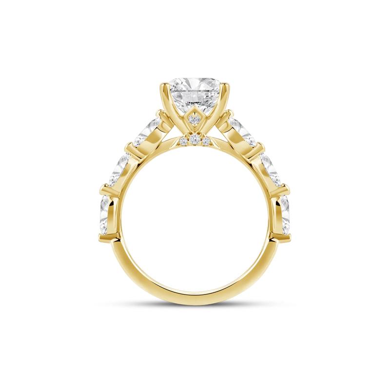 Lab Grown Oval Diamond Engagement Ring in 14K Yellow Gold &#40;3 3/4 ct. tw.&#41; – Image 2 of 4