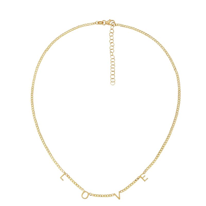 Love Curb Chain Necklace in 10K Yellow Gold – Image 2 of 3