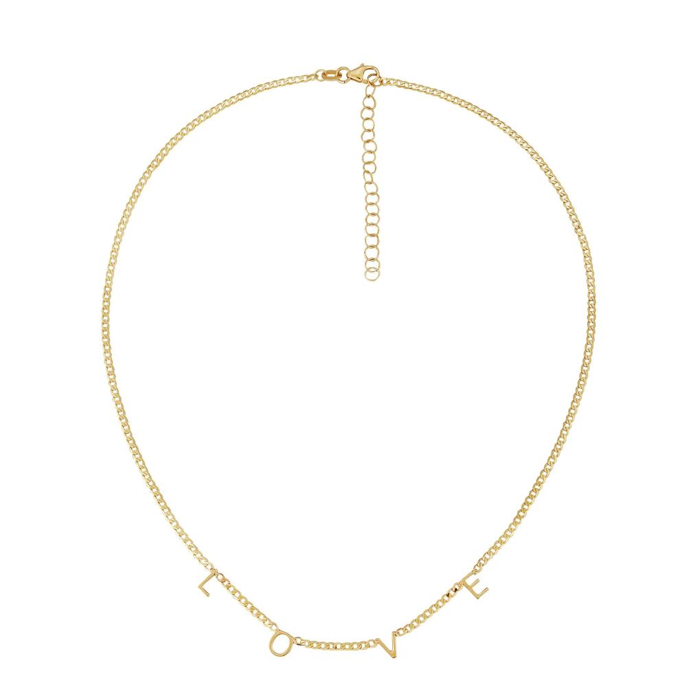 Love Curb Chain Necklace in 10K Yellow Gold – Image 2 of 3