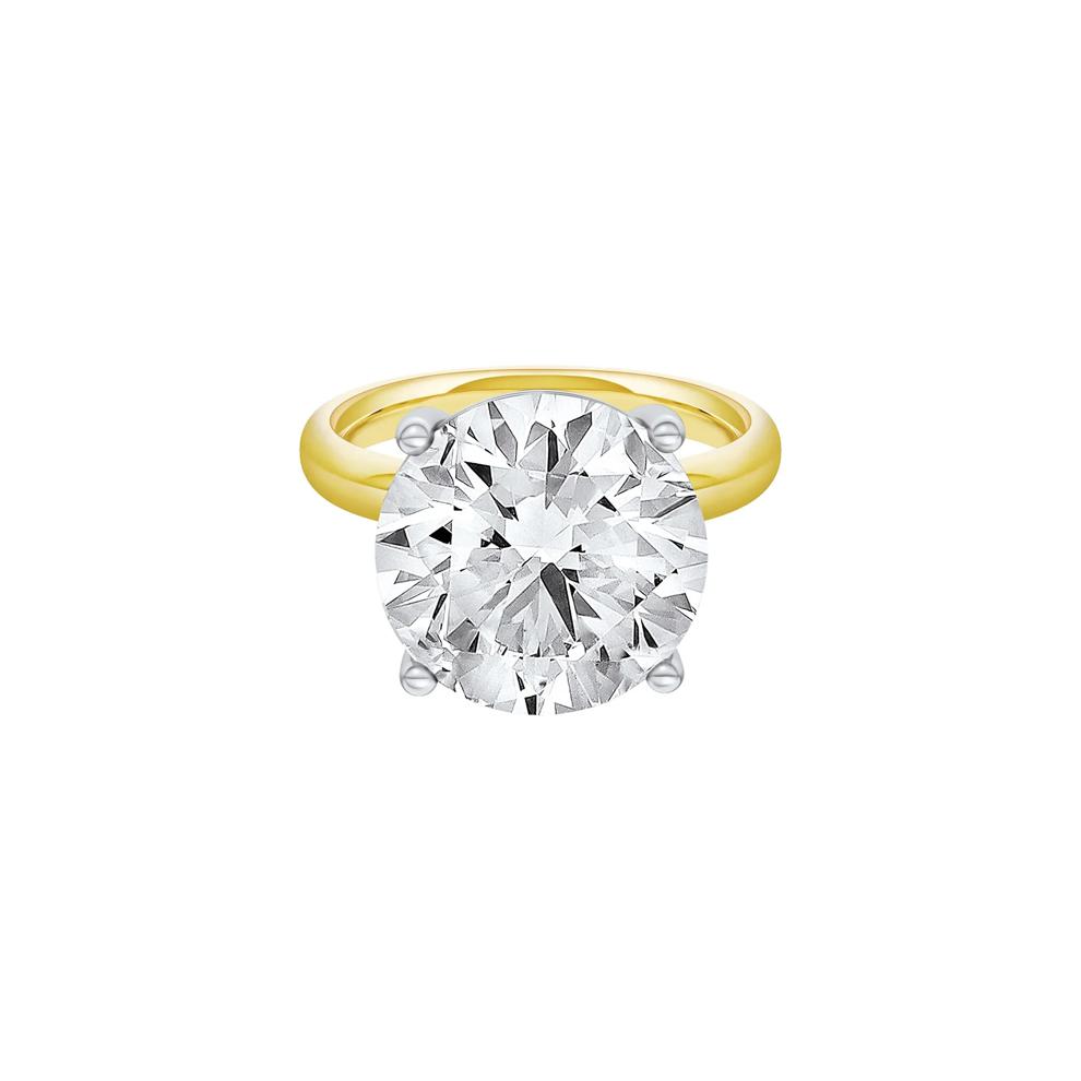 Lab Grown Diamond Round Solitaire Engagement Ring in 14K Yellow and White Gold (10 ct.) – Image 1 of 4