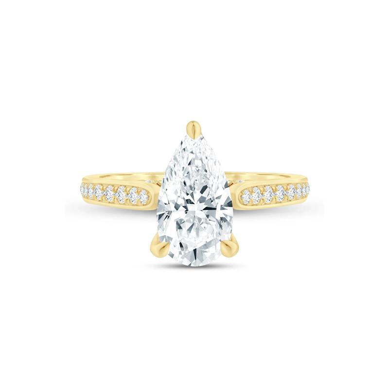 Lab Grown Diamond Pear-Shaped Engagement Ring in 14K Yellow Gold &#40;2-7/8 ct. tw.&#41; – Image 1 of 3