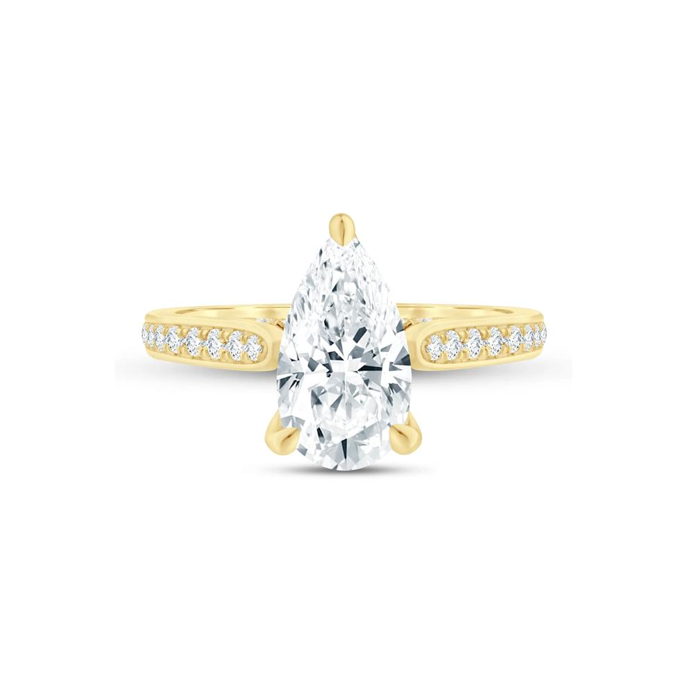 Lab Grown Diamond Pear-Shaped Engagement Ring in 14K Yellow Gold (2-7/8 ct. tw.) – Image 1 of 3