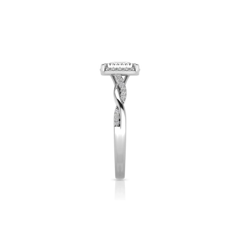 Lab Grown Diamond Emerald-Cut Twist Shank Promise Ring in 10K White Gold &#40;1/2 ct. tw.&#41; – Image 3 of 3
