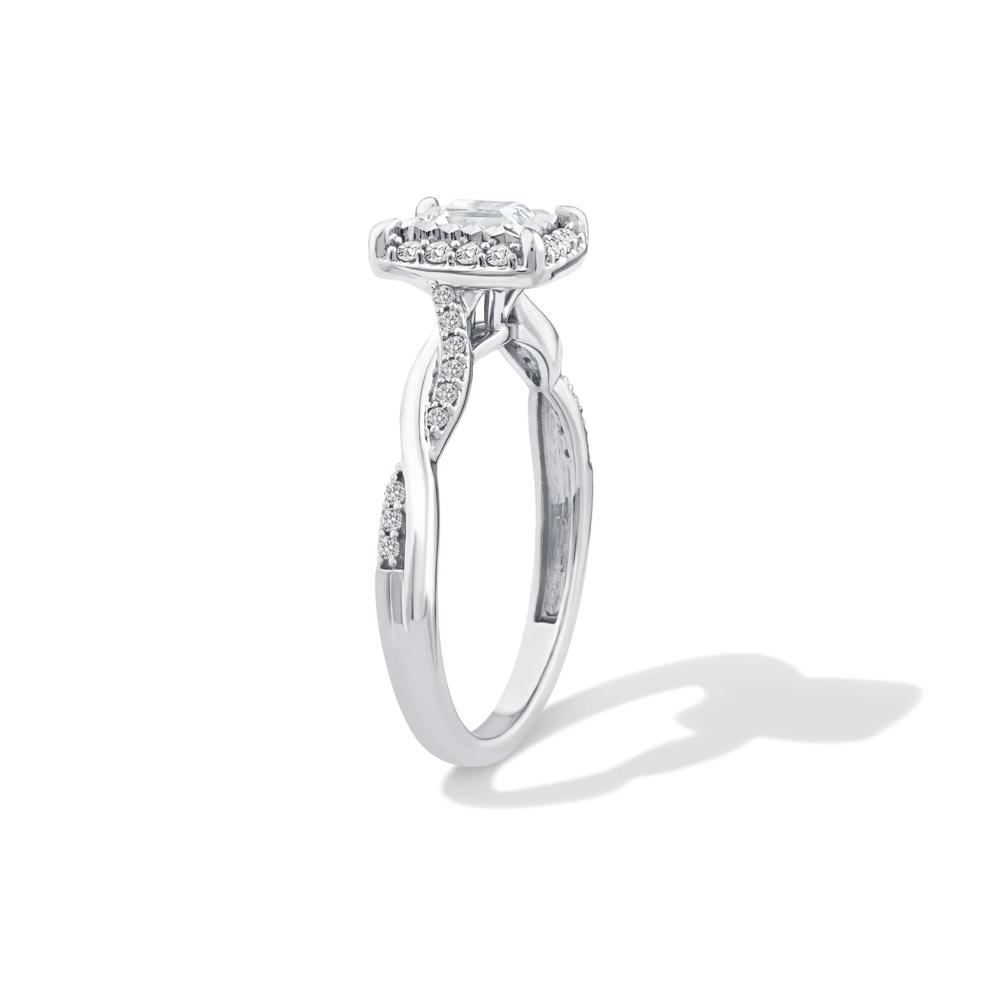 Lab Grown Diamond Emerald-Cut Twist Shank Promise Ring in 10K White Gold (1/2 ct. tw.) – Image 3 of 4