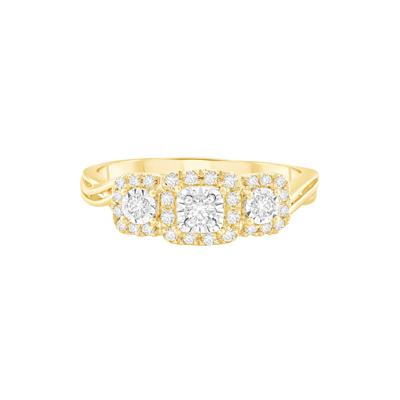 Diamond Illusion Three-Stone Ring in 10K Yellow Gold (1/4 ct. tw.)