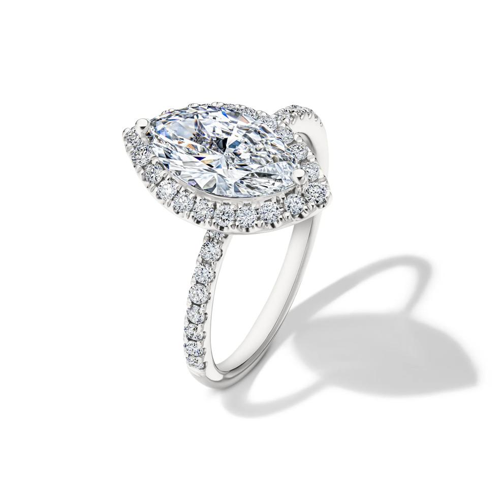 Lab Grown Diamond Marquise-Cut Halo Engagement Ring in 14K White Gold (2 ct. tw.) – Image 4 of 4