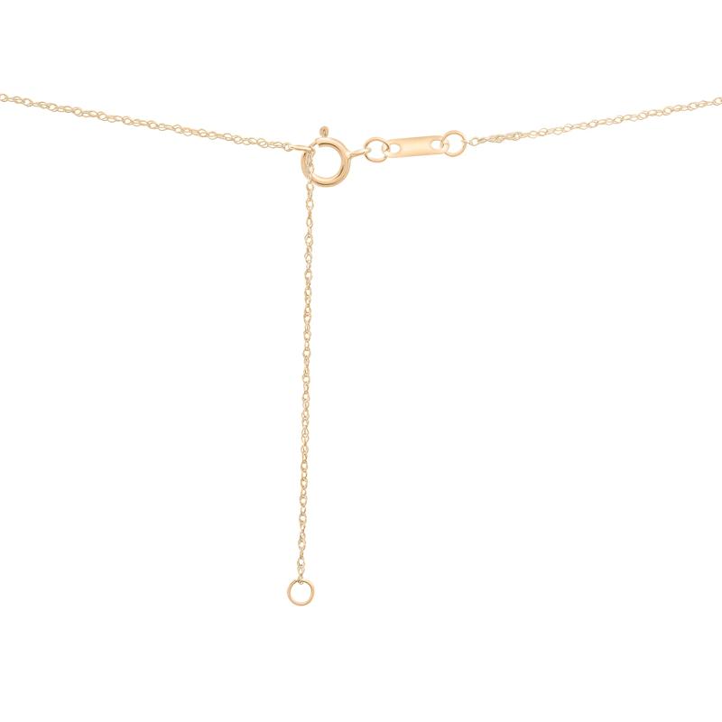 Garnet Three-Stone Triangle Birthstone Pendant in 10K Yellow Gold – Image 3 of 4