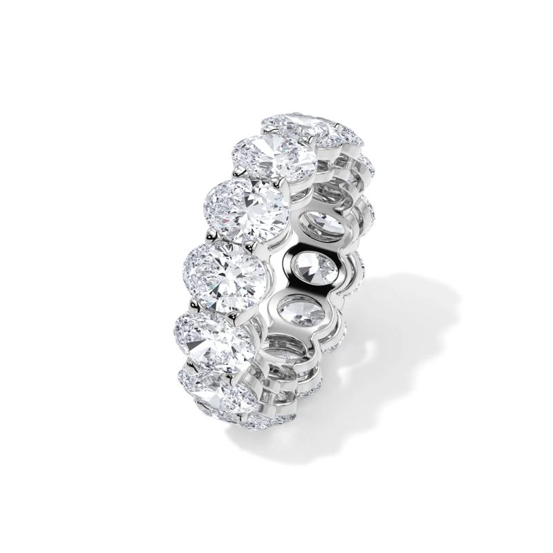 Lab Grown Diamond Oval Eternity Band in 18K White Gold &#40;10 1/2 ct. tw.&#41; – Image 4 of 4