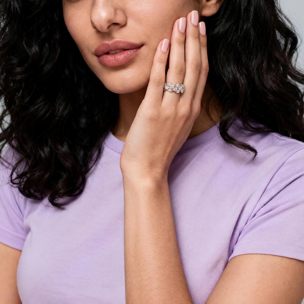Round-Cut Diamond Twist Eternity Band in 14k Rose Gold (3 ct. tw.) – Image 4 of 4