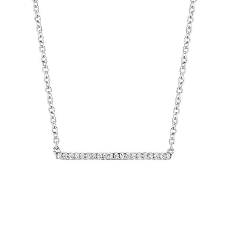 Diamond Bar Necklace in 10K White Gold &#40;1/10 ct. tw.&#41; – Image 1 of 3
