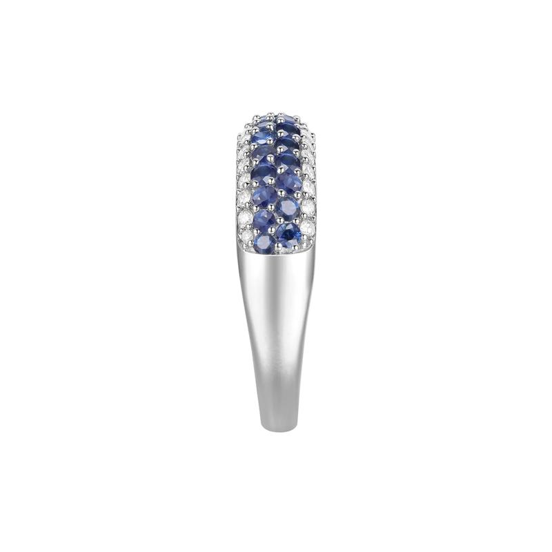 Blue Sapphire and Diamond Ring in 10K White Gold &#40;3/8 ct. tw.&#41; – Image 2 of 3
