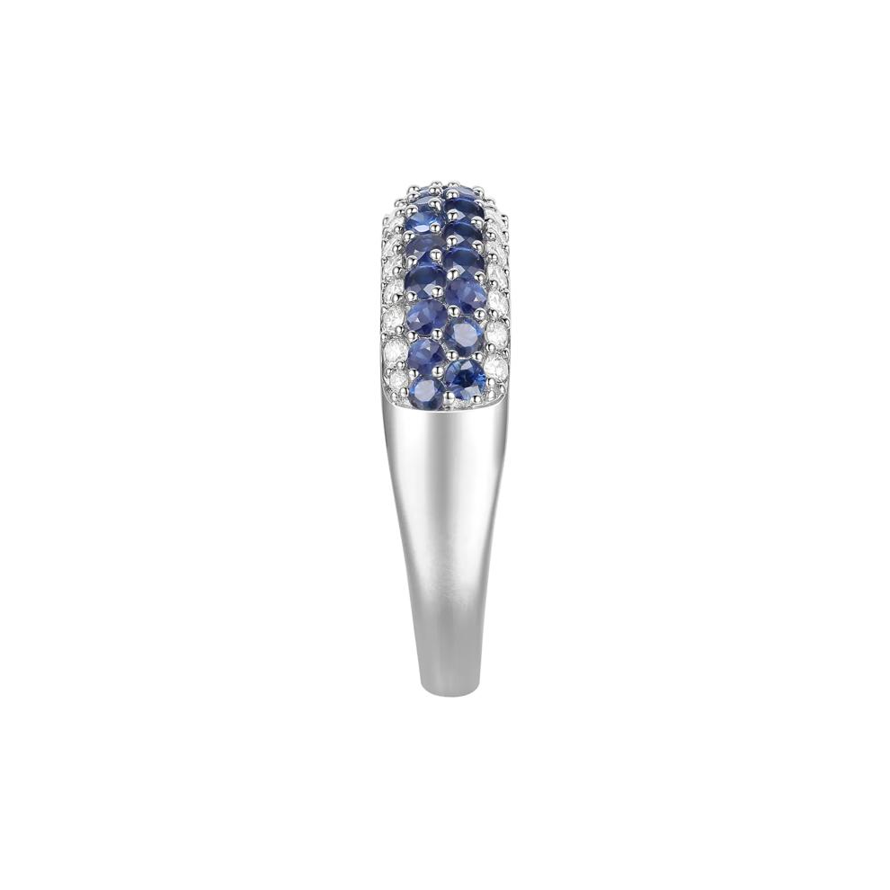 Blue Sapphire and Diamond Ring in 10K White Gold (3/8 ct. tw.) – Image 2 of 3