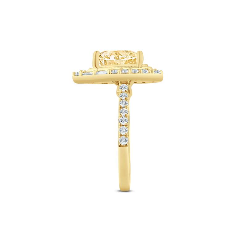 Sylvie Yellow Lab Grown Diamond Halo Engagement Ring in 14K Yellow Gold (2 ct. tw.) – Image 3 of 3