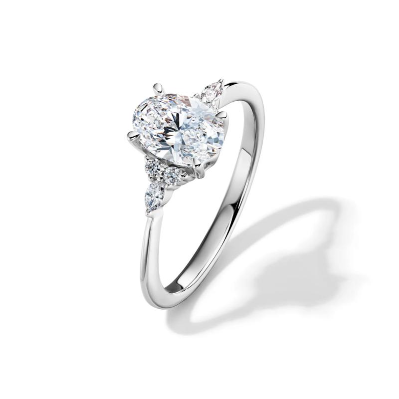 Lab Grown Diamond Oval Engagement Ring in 14K White Gold &#40;1 ct. tw.&#41; – Image 4 of 5