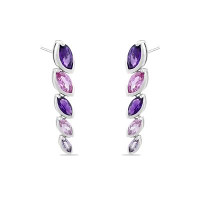 Gemstone Drop Earrings in Sterling Silver