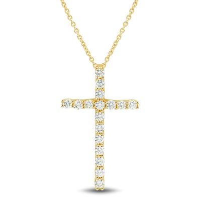 Lab Grown Diamond Cross Pendant in 14K Yellow Gold (5/8 ct. tw.)