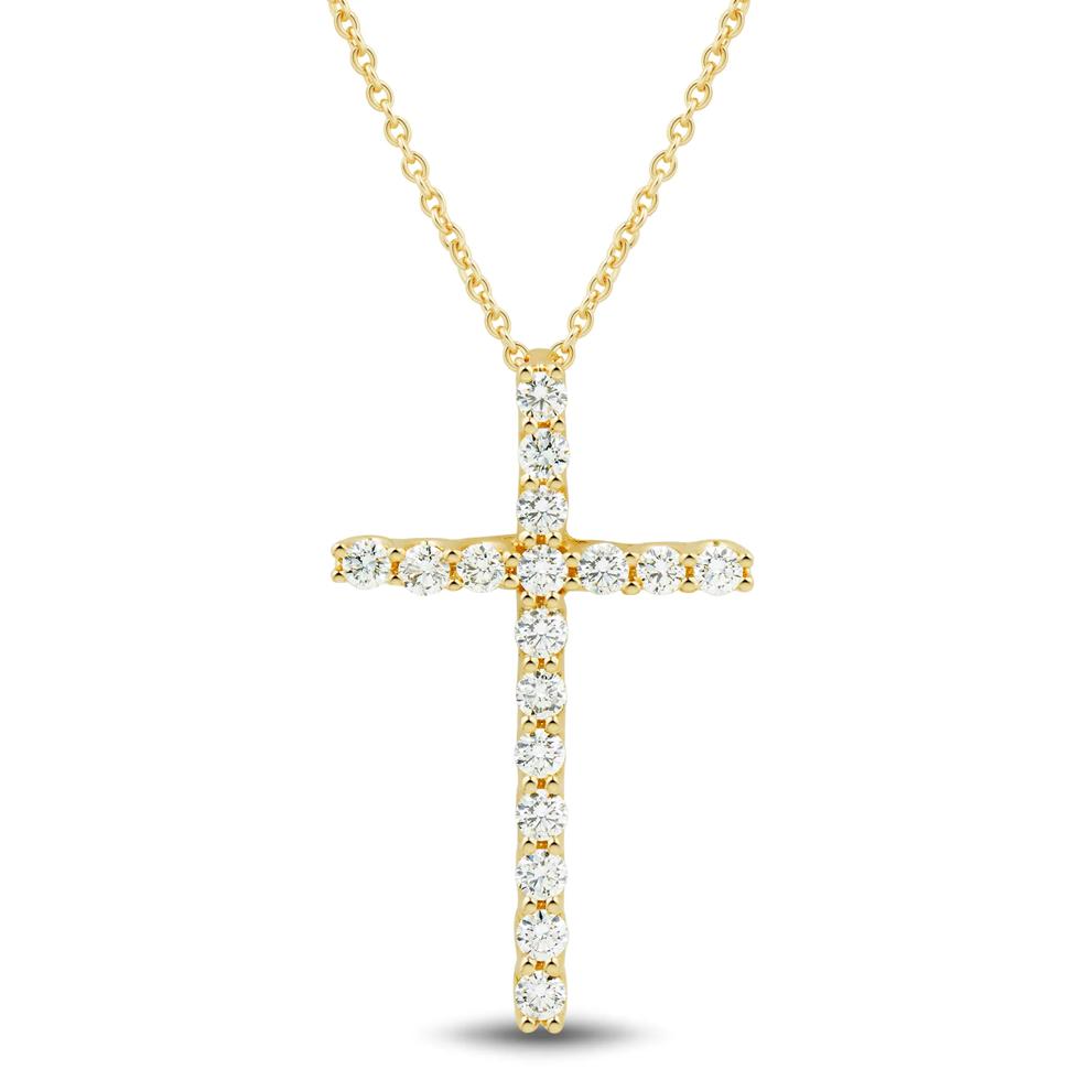 Lab Grown Diamond Cross Pendant in 14K Yellow Gold (5/8 ct. tw.) – Image 1 of 3