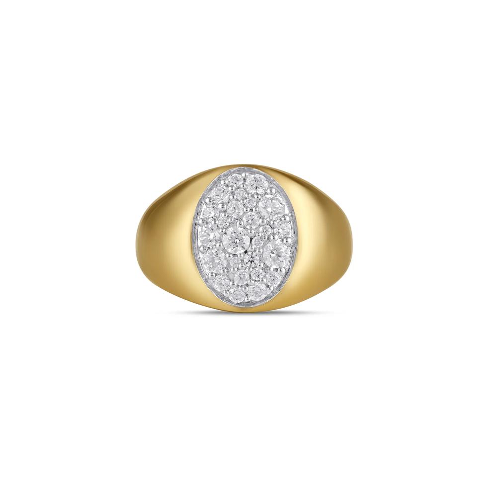 Men's Lab Grown Diamond Ring in 10K Yellow Gold (1 ct. tw.) – Image 1 of 4