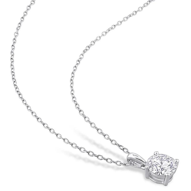 Moissanite Solitaire Pendant in Sterling Silver &#40;1 ct. dew&#41; – Image 2 of 3