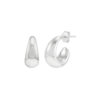 Chunky Tapered J-Hoop in Sterling Silver