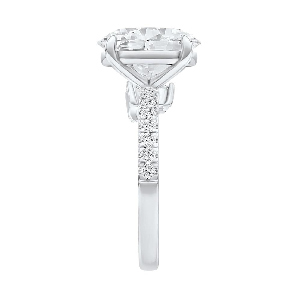 Ella Lab Grown Diamond Oval Center Engagement Ring in 14K White Gold (3 1/3 ct. tw.) – Image 3 of 5