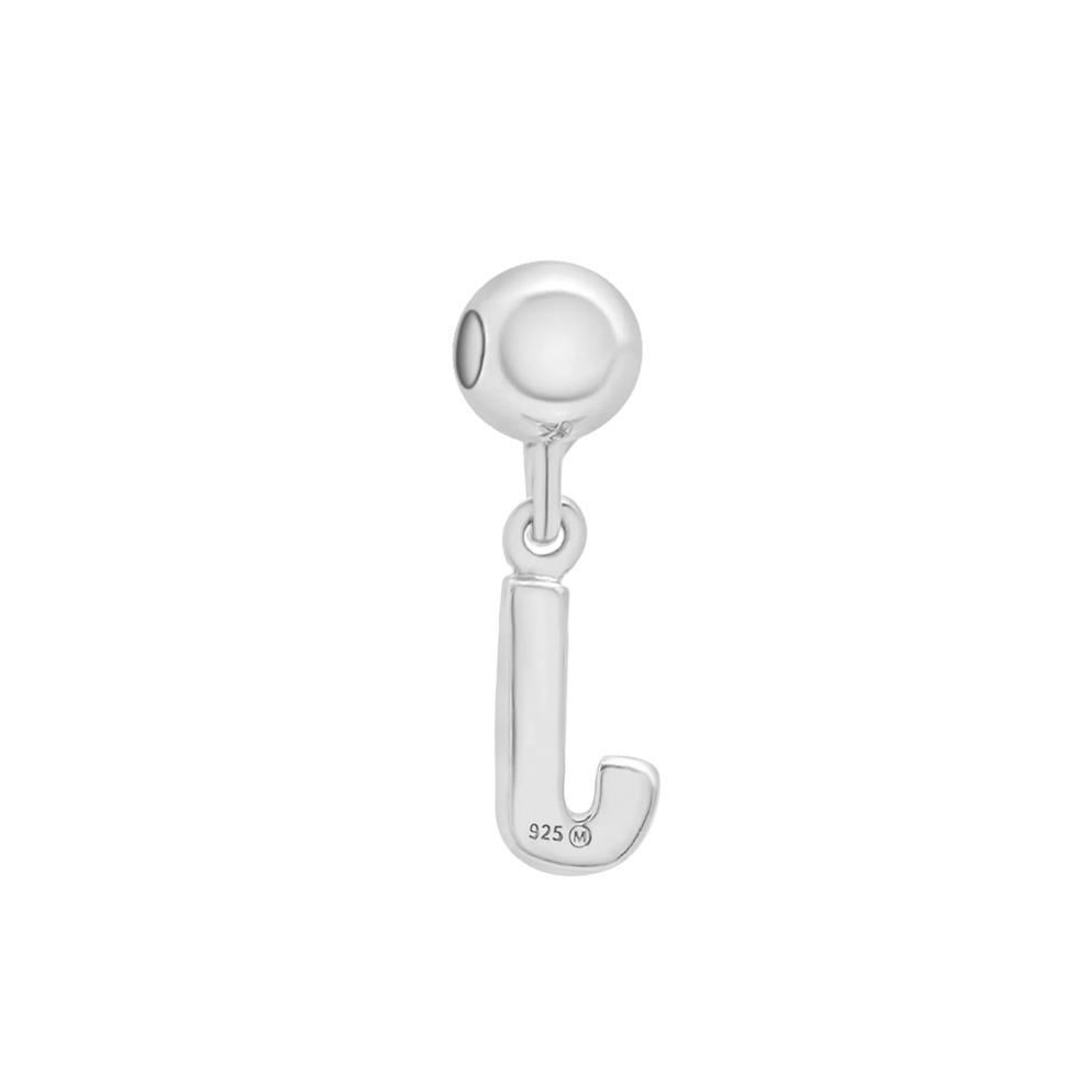 Diamond Accent J Initial Bead Charm in Sterling Silver – Image 3 of 3