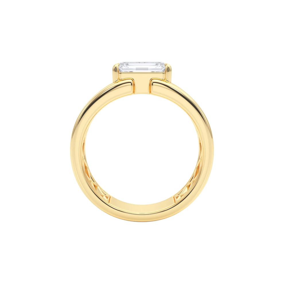 Lab Grown Diamond Emerald-Cut East West Engagement Ring in 14K Yellow Gold (2 ct. tw.) – Image 2 of 5