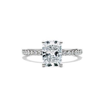 Lab Grown Diamond Elongated Cushion Engagement Ring in 14K Gold