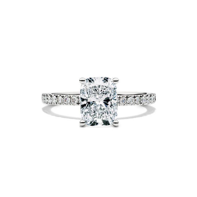 Lab Grown Diamond Elongated Cushion Engagement Ring in 14K White Gold &#40;2 1/4 ct. tw.&#41; – Image 1 of 5
