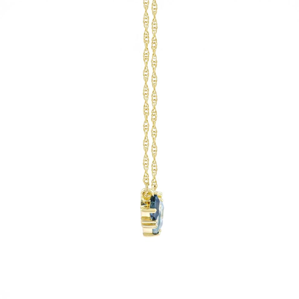 Lab-Created Blue Topaz and White Sapphire Necklace in 10K Yellow Gold – Image 2 of 3