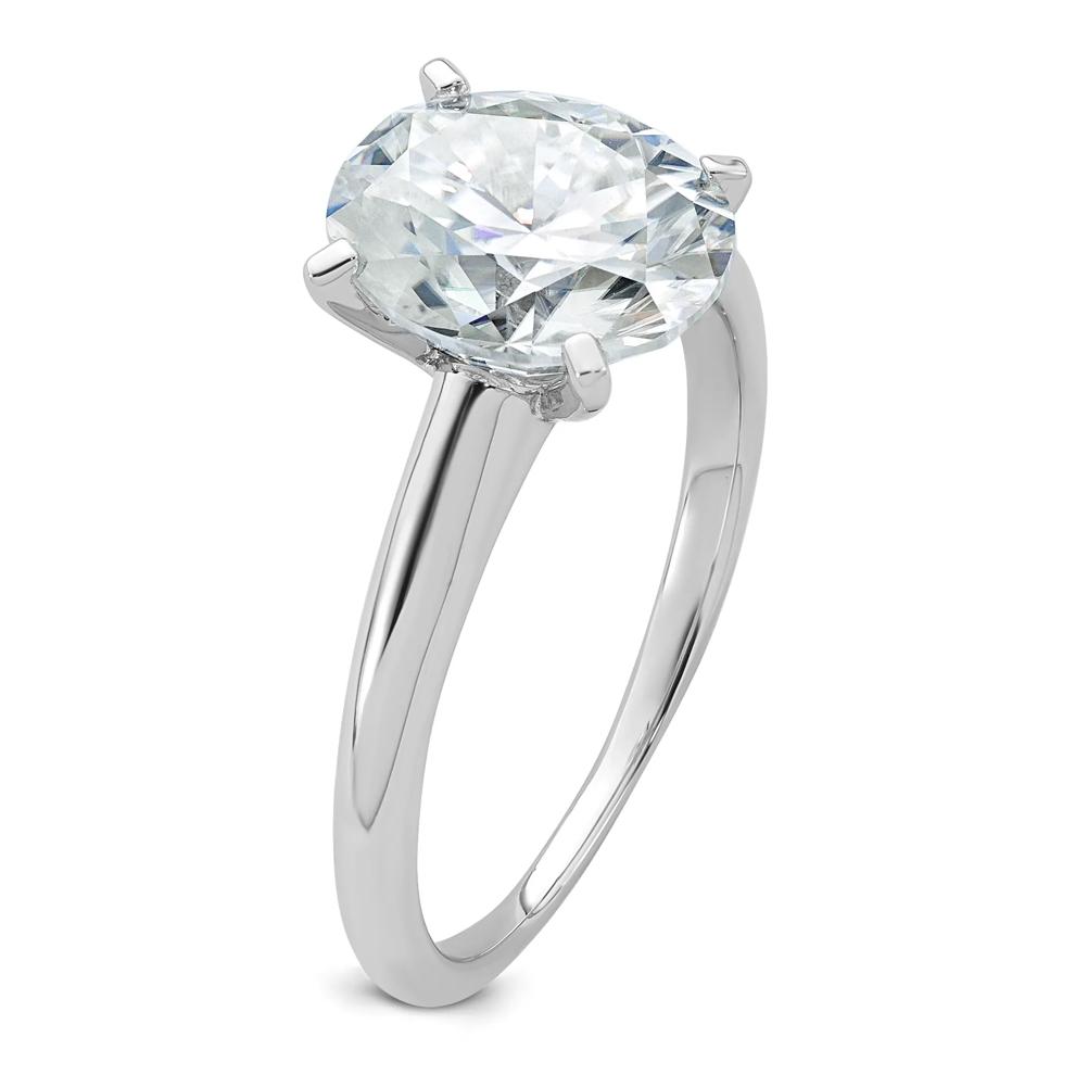 Lab-Created Moissanite Oval Solitaire Ring in 10K White Gold (2 ct. dew) – Image 3 of 3