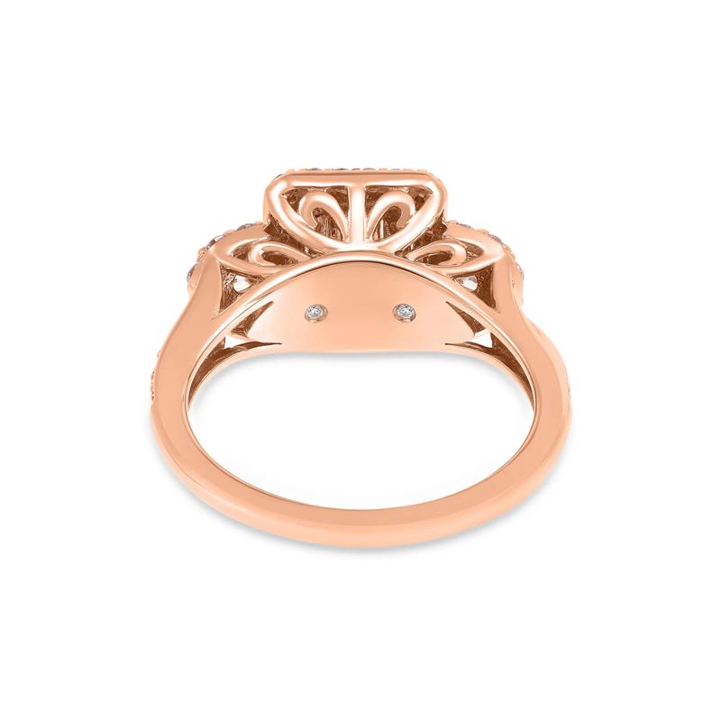 Double Halo Emerald-Cut Diamond Engagement Ring in 14K Rose Gold &#40;1 ct. tw.&#41; – Image 3 of 4