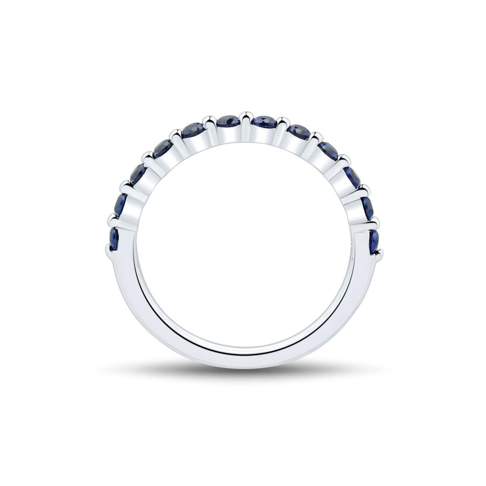 Lab Created Blue Sapphire Stack Band in Sterling Silver – Image 3 of 3