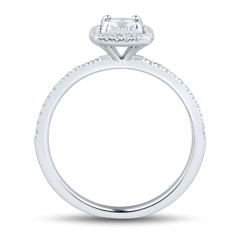 Diamond Halo Engagement Ring in 14K White Gold &#40;1/2 ct. tw.&#41; – Image 2 of 3