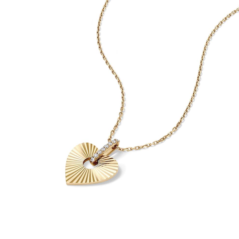 Diamond Heart Pendant in 10K Yellow Gold (1/10 ct. tw.) – Image 4 of 4