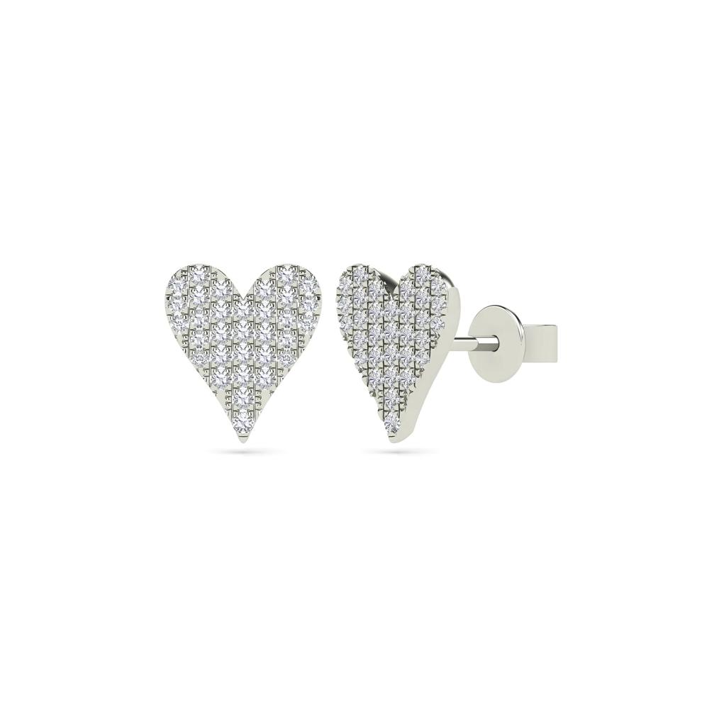 Diamond Heart Earrings in 14K White Gold (1/7 ct. tw.) – Image 1 of 1
