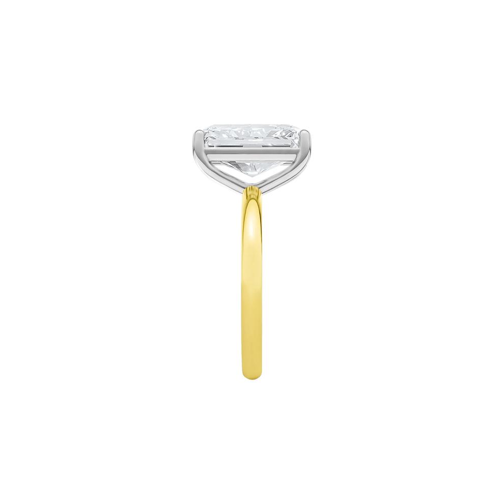 Lab Grown Diamond Radiant-Cut Solitaire Ring in 14K Yellow &amp; White Gold (5 ct.) – Image 3 of 4