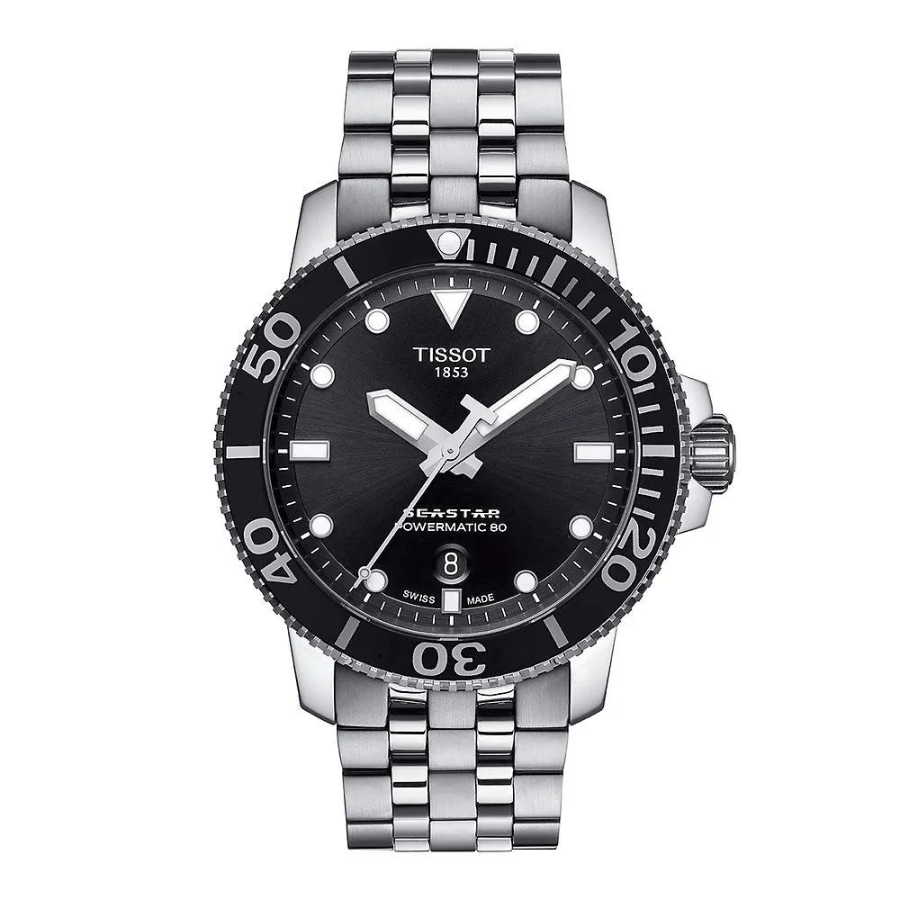 Tissot Seastar 1000 Powermatic 80 Black Men's Watch, 43mm