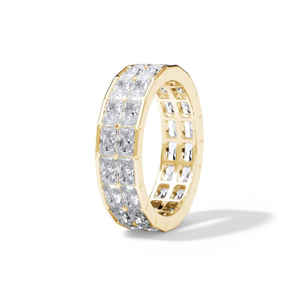 Lab Grown Diamond Double Row Eternity Band in 14K Yellow Gold (4 ct. tw.) – Image 3 of 4