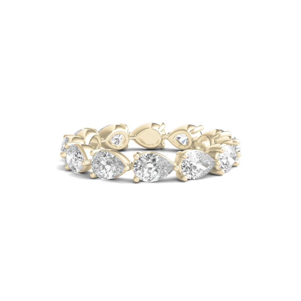 Pear-Cut Lab Grown Diamond Eternity Band in 14K Yellow Gold (3 ct. tw.) – Image 1 of 3
