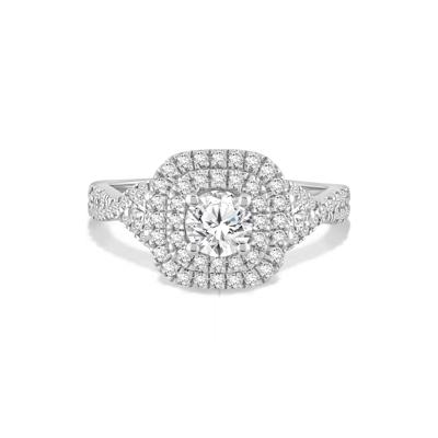 Diamond Double Halo Engagement Ring in 14K White Gold (1 1/3 ct. tw.)