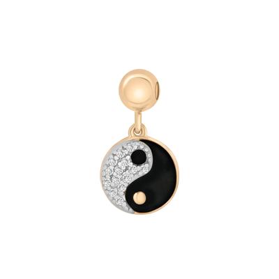 Diamond Accent Yin and Yang Bead Charm in Vermeil